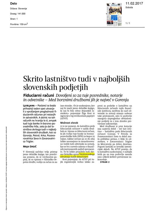 Skrito lastnistvo tudi v najboljsih slovenskih podjetjih