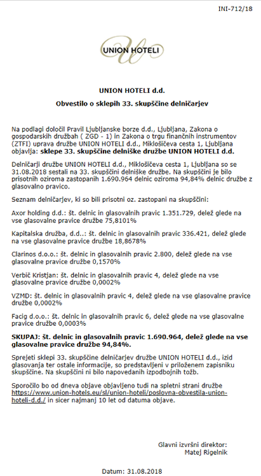 UNION HOTELI 3.9.2018