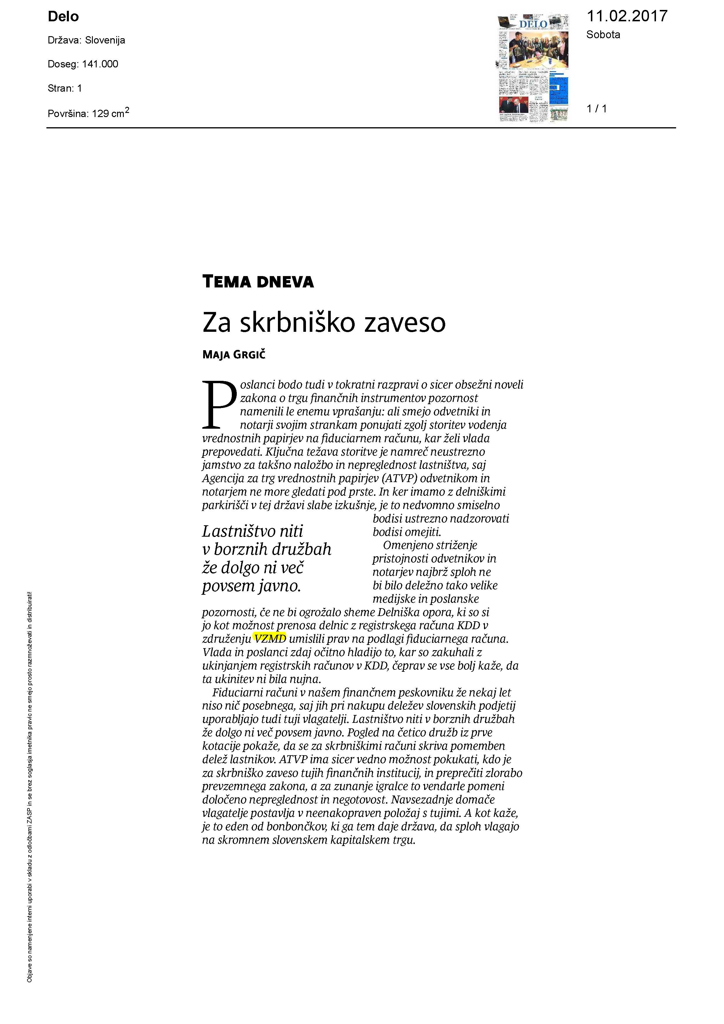 Za skrbnisko zaveso
