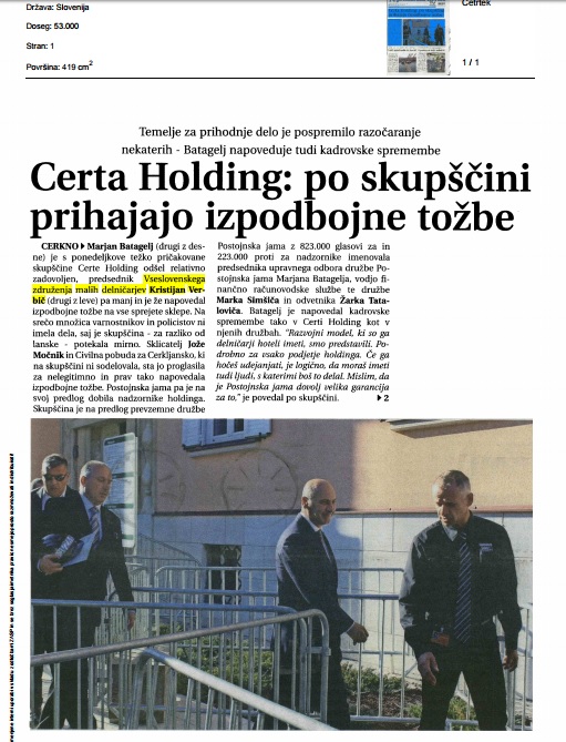 certa holding prva stran