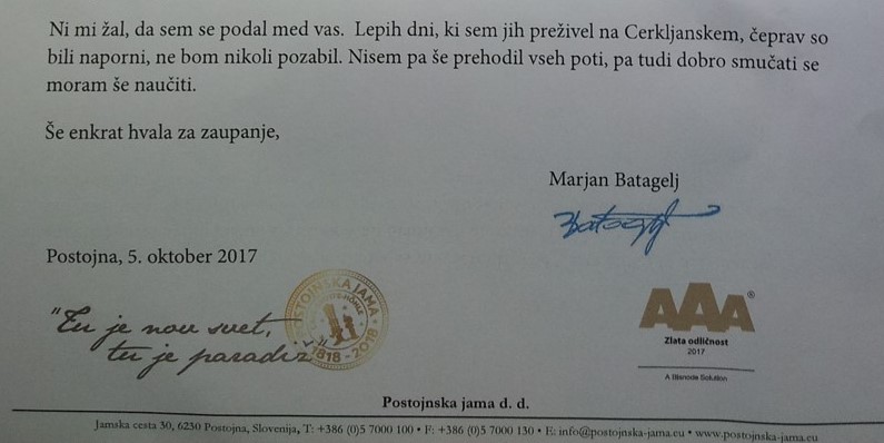 dopis postojnska jama 5 10 2017