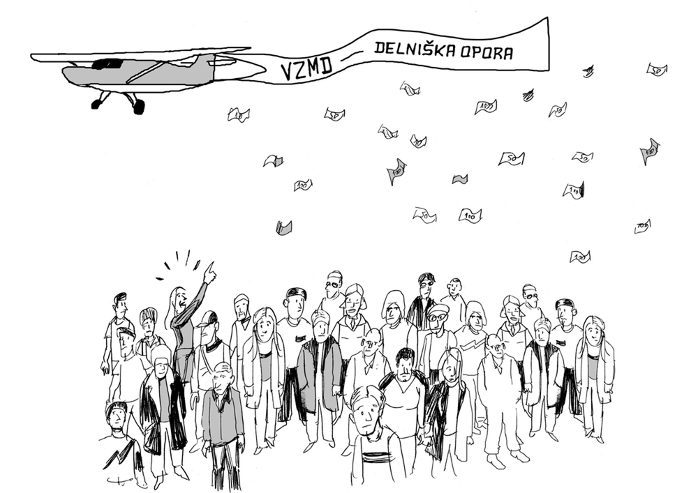 karikatura delniska opora