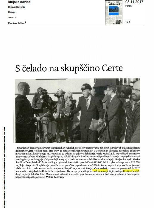 naslovnica idrijske novice