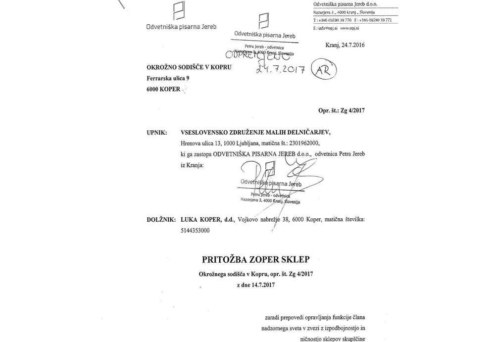 pritozba zoper sklep lkpg 24 7 2017